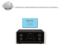 McIntosh MX170 - Owners manual 